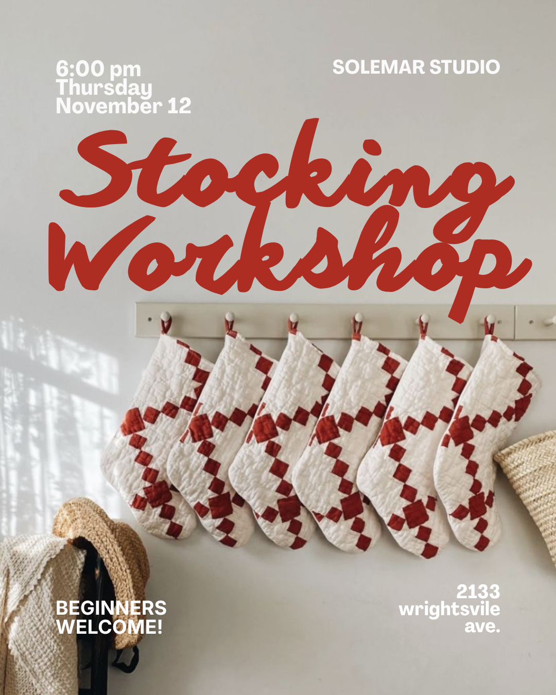 THURSDAY NOV. 12: Make Your Own Holiday Stocking