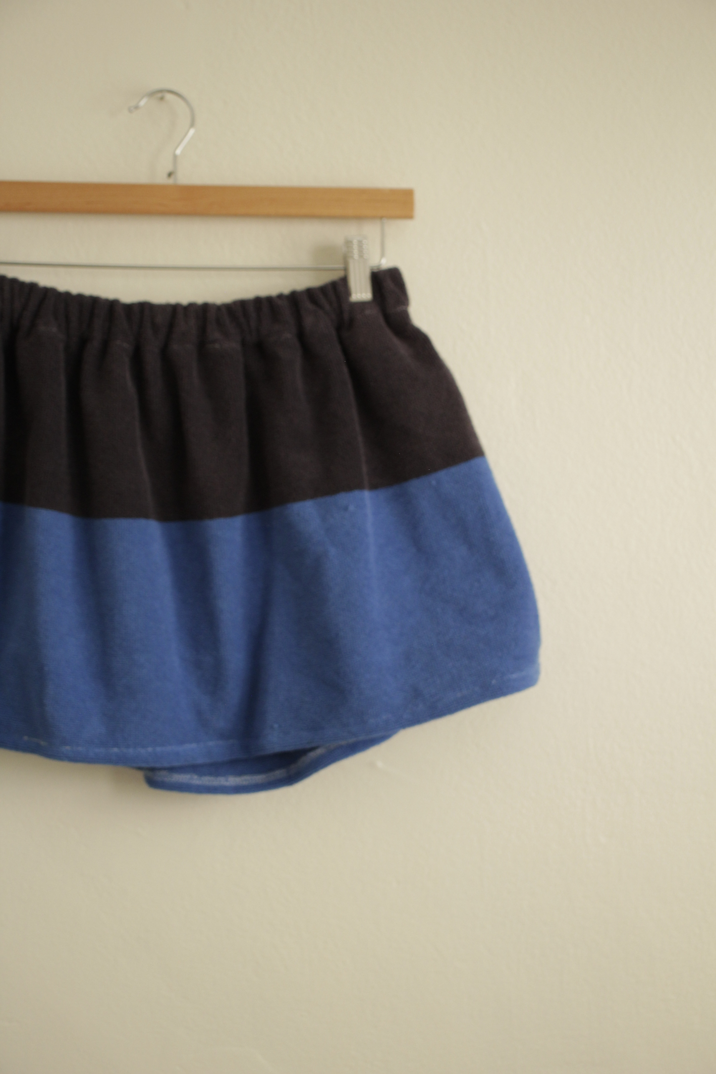 Towel Skirt in Navy + Blue Block