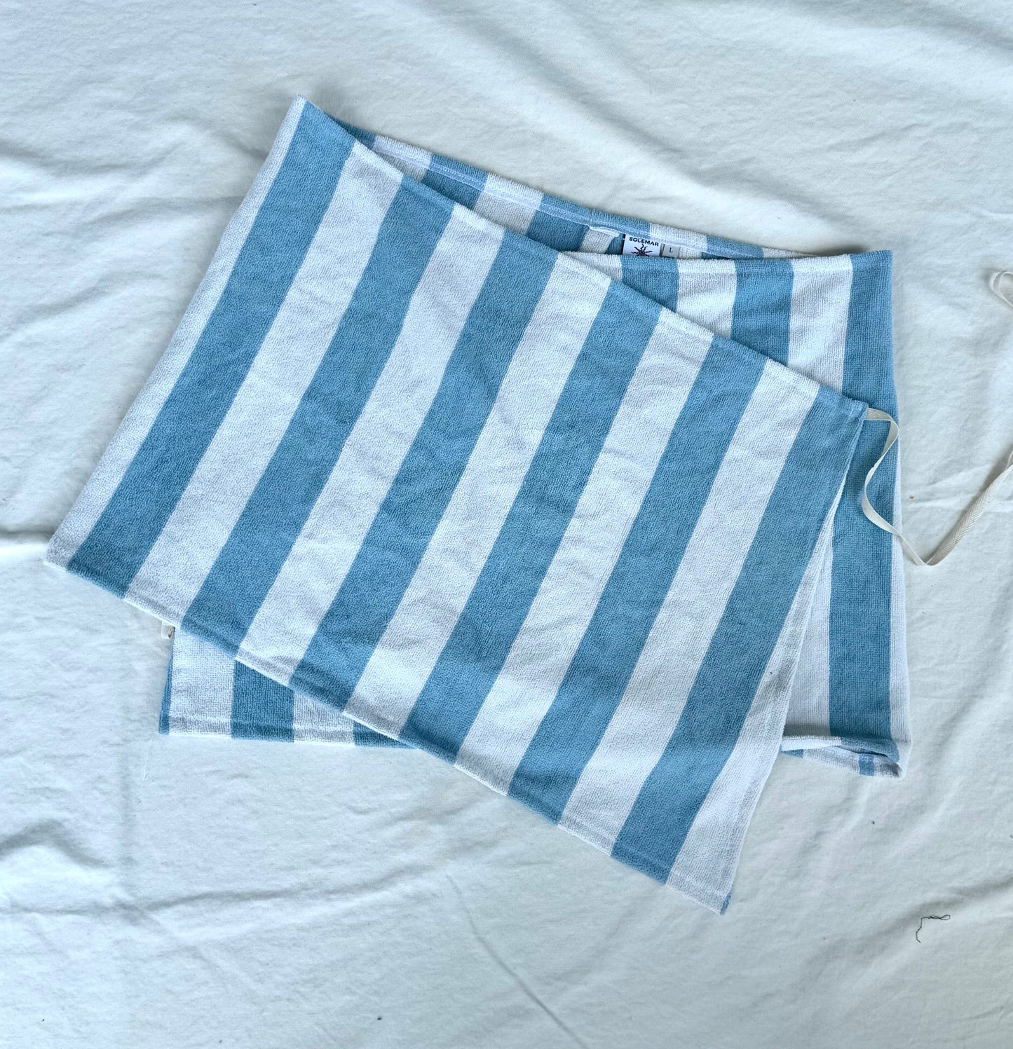 Wrap Skirt in White + Blue Stripes