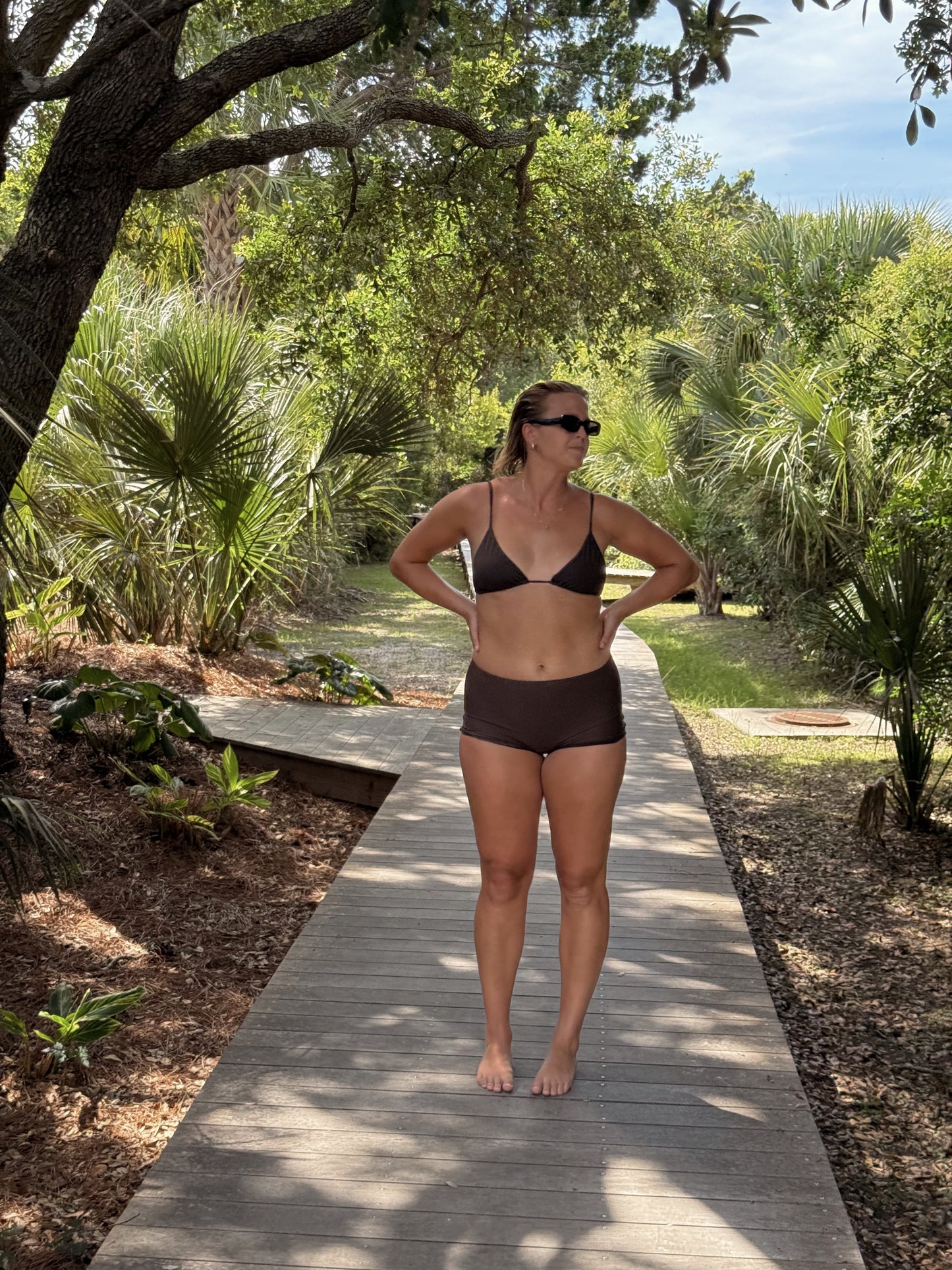 Low Rise Surf Shorties in Chocolate