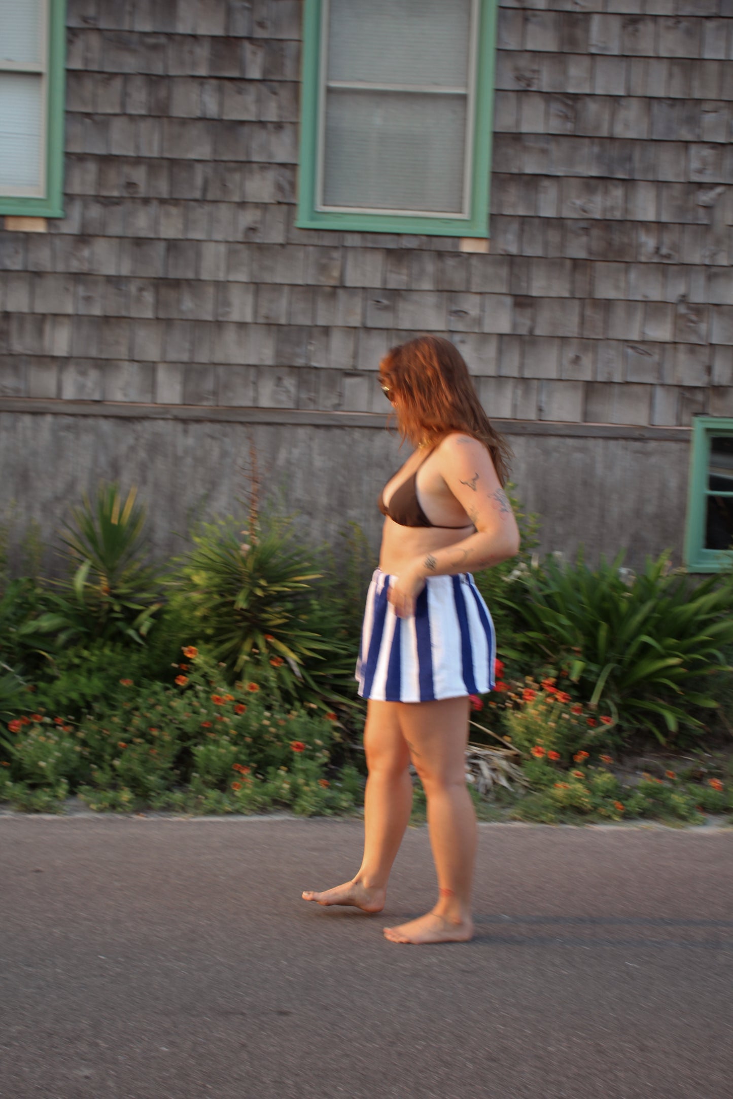 Towel Skirt in NAVY + WHITE