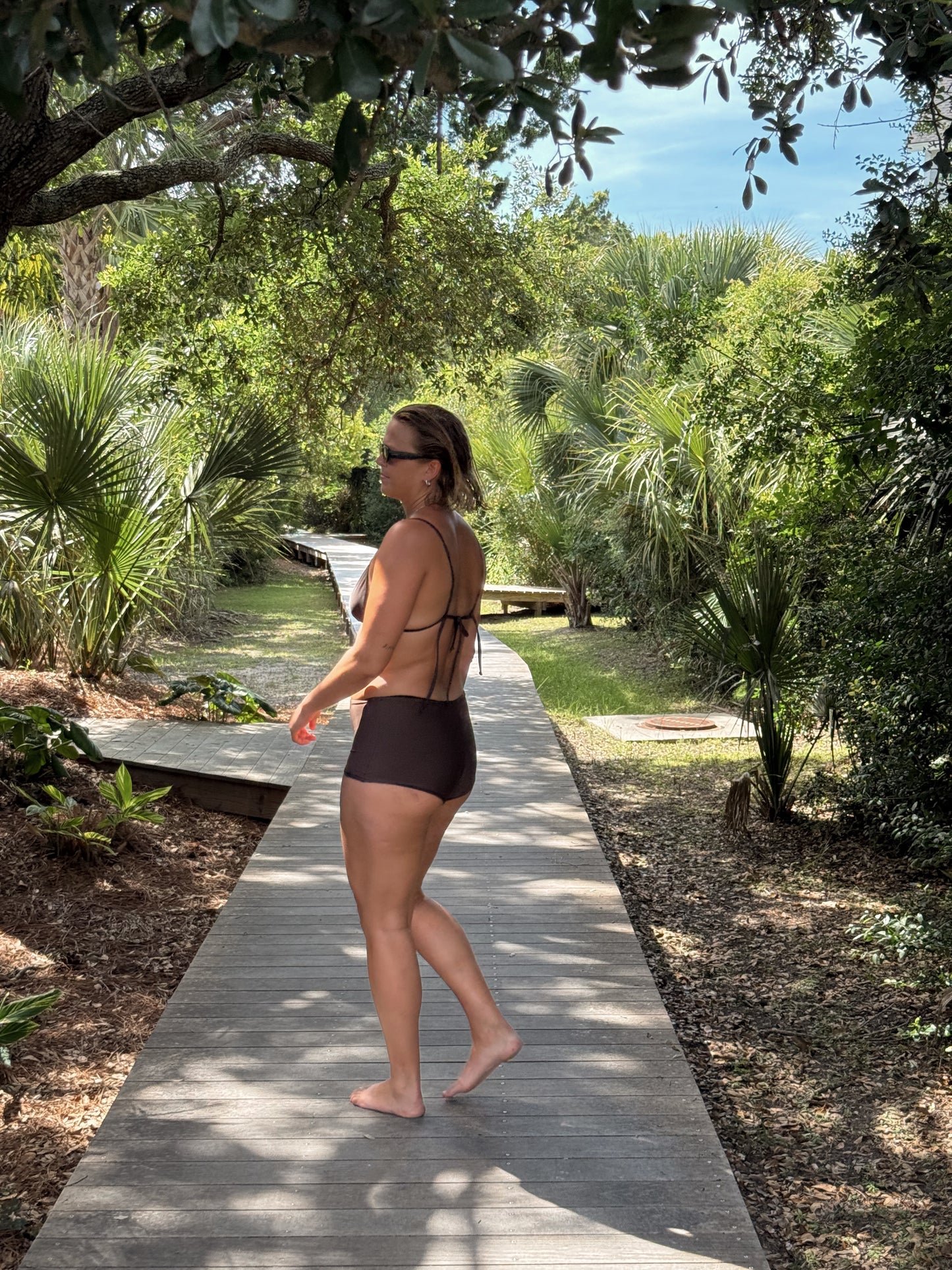 Low Rise Surf Shorties in Chocolate
