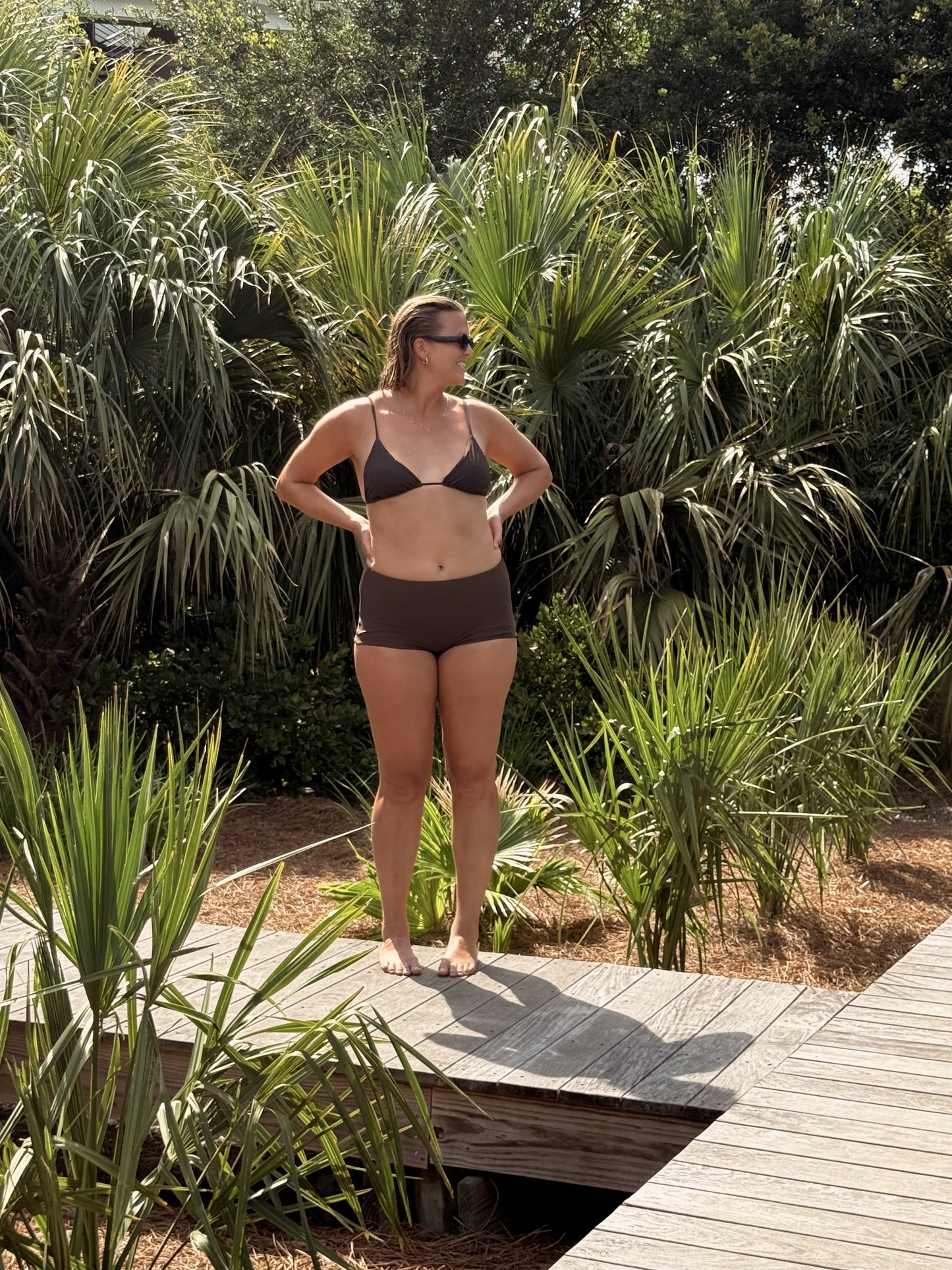 Low Rise Surf Shorties in Chocolate