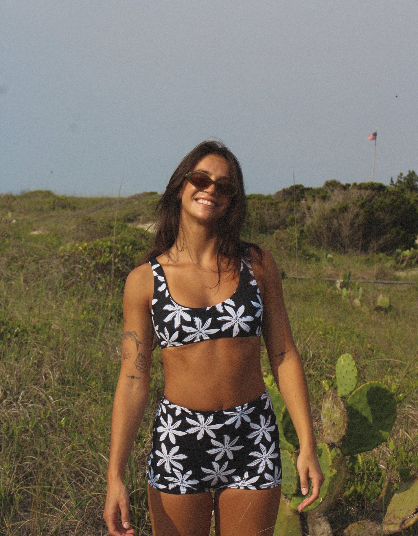 High Rise Surf Shorties in Flora