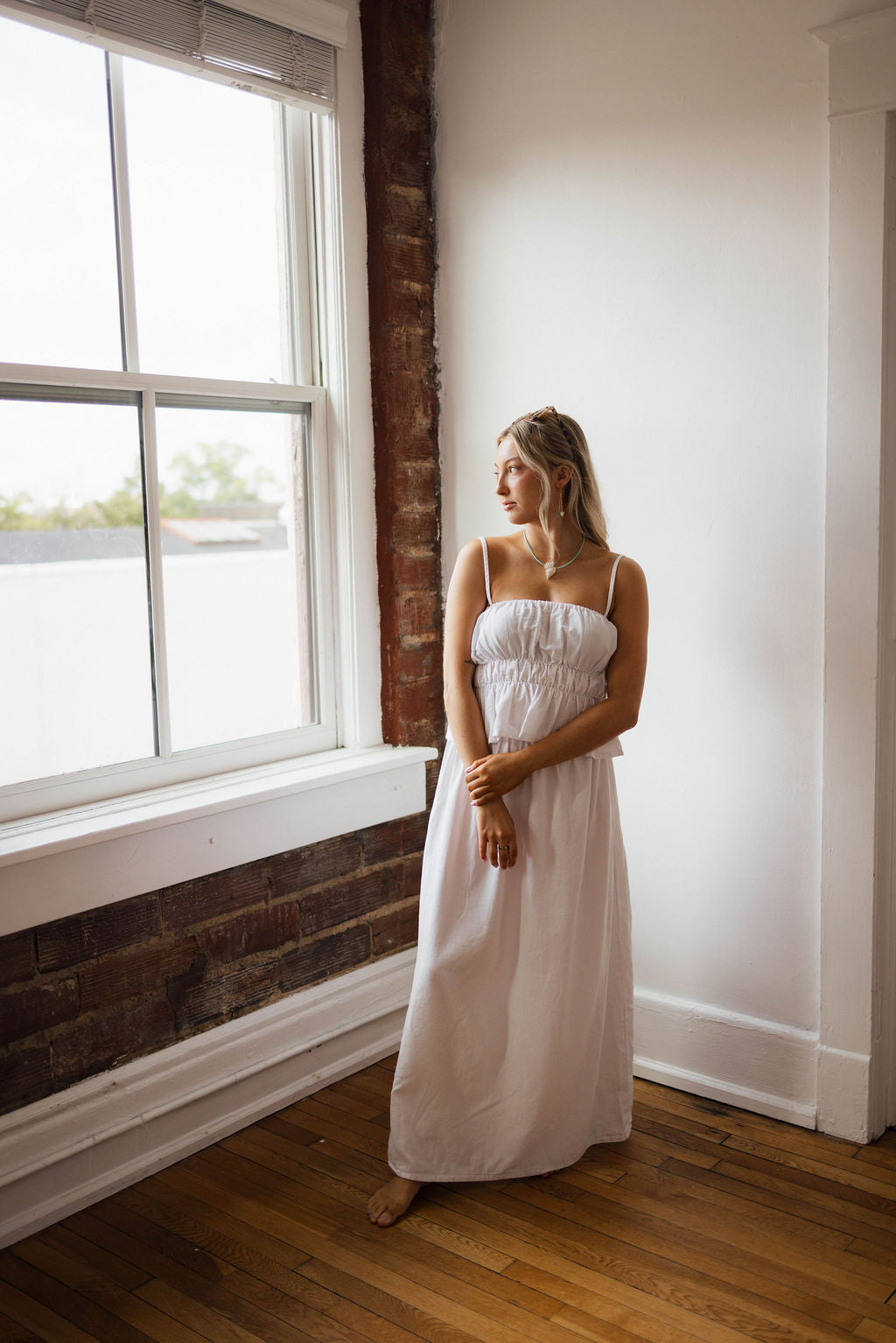 Billie Tank in White Cotton